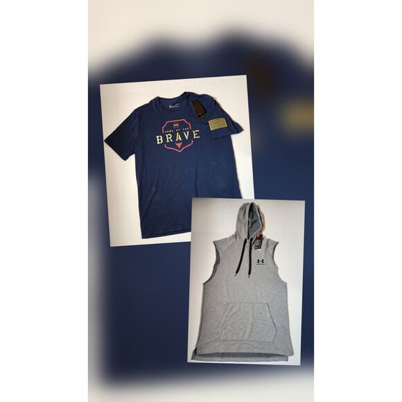 Under Armour Men’s Bundle – Sleeveless Hoodie & Tee, Size Large, NWT - Picture 1 of 13